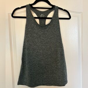 Gray women’s Nike racer back dri-fit tank top